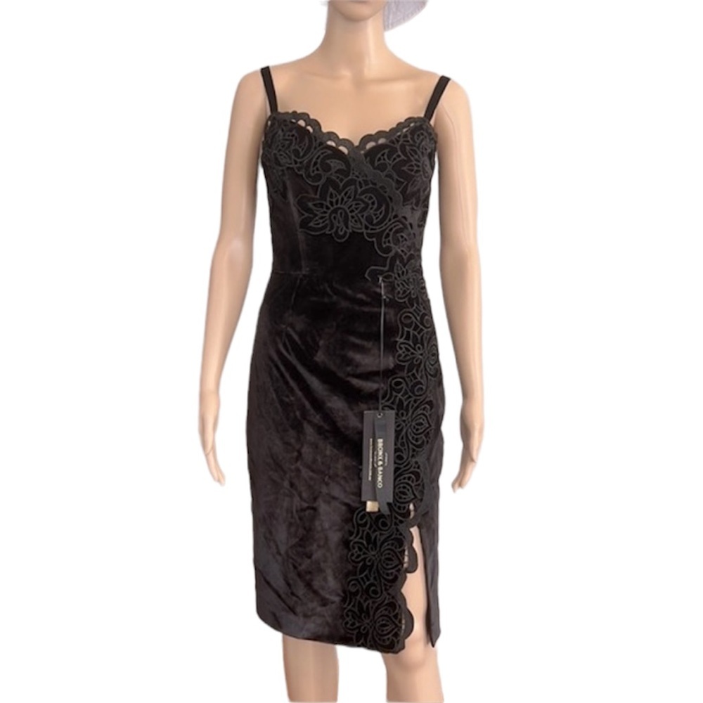 Bronx And Banco Black Velvet Sleeveless Dress Size 6